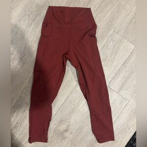 NWOT Senita Athletics High-Rise Leggings in Deep Brick with pockets